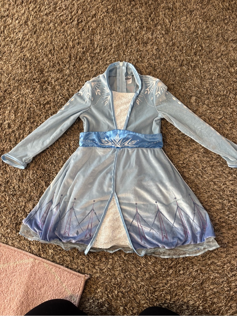 Disney Light Blue Elsa frozen Princess Dress with Blue Waist Sash